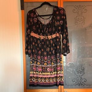 Bohemian Black and Pink Dress